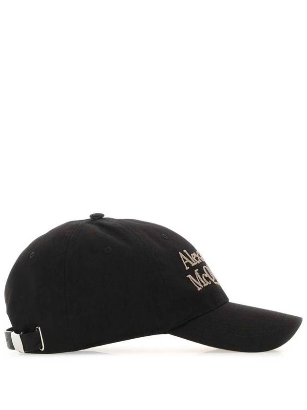 Signature Embroidered Logo Ball Cap Browm Black - ALEXANDER MCQUEEN - BALAAN 4