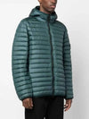 Room Woven Chamber Recycled Nylon Down Padding Hooded Jacket Green - STONE ISLAND - BALAAN 5