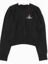 Embroidery Logo Crop Sweatshirt Black - VIVIENNE WESTWOOD - BALAAN 4