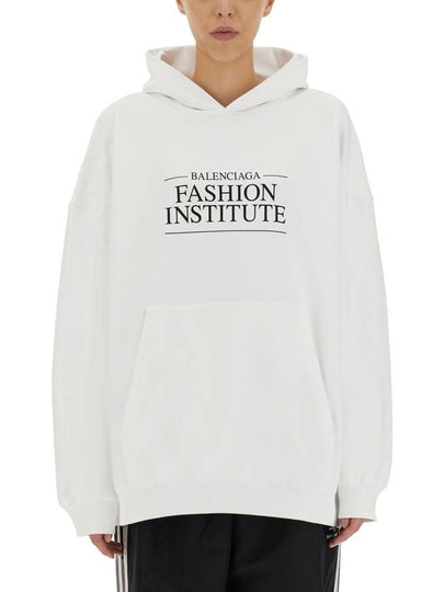 Fashion Institute Large Fit Hooded Top White - BALENCIAGA - BALAAN 2