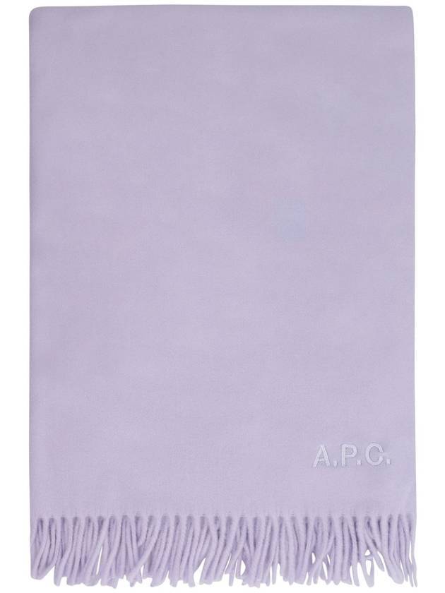 Signature Embroidered Logo Wool Muffler Lilac - A.P.C. - BALAAN 1