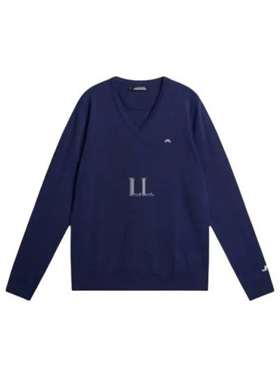 Lymann V-Neck Wool Knit Top Estate Blue - J.LINDEBERG - BALAAN 2