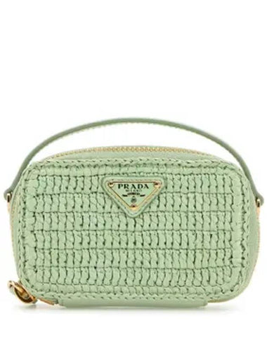 Crochet Leather Mini Pouch Aqua - PRADA - BALAAN 1