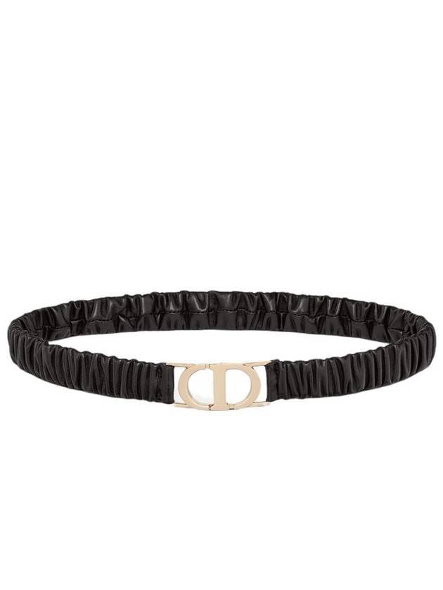 30 Montaigne Stretch Leather Belt Black - DIOR - BALAAN 1