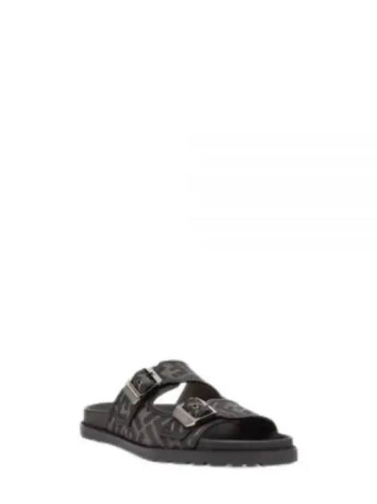 Men's Peel Jacquard Fabric Sandals Black - FENDI - BALAAN 2