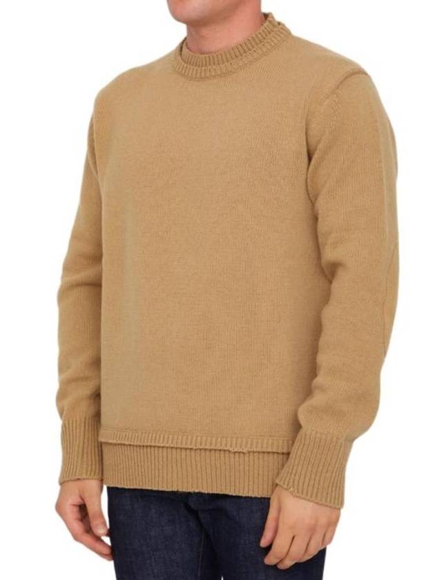 Back Stitch Elbow Patch Knit Top Beige - MAISON MARGIELA - BALAAN 3