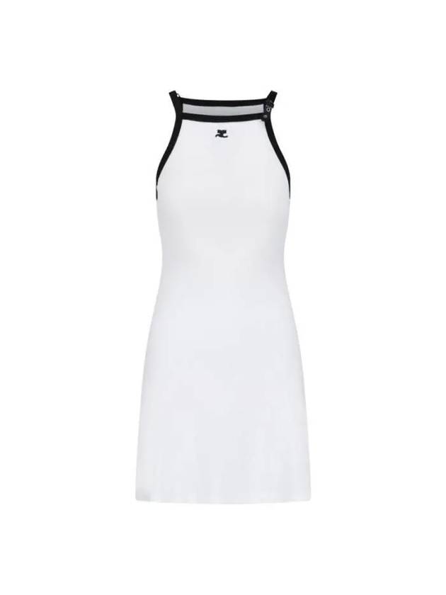 Buckle Contrast Short Dress White - COURREGES - BALAAN 2