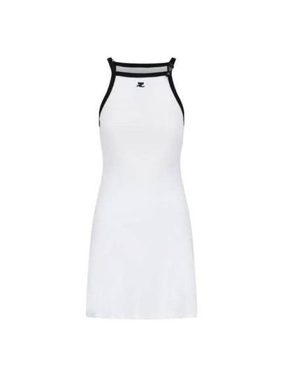 Buckle Contrast Short Dress White - COURREGES - BALAAN 2