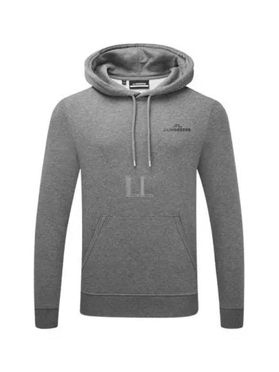 Men's Alpha Hoodie Dark Grey Melange - J.LINDEBERG - BALAAN 2