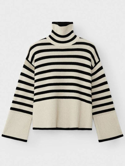 Signature Striped Turtleneck Light Sand - TOTEME - BALAAN 2