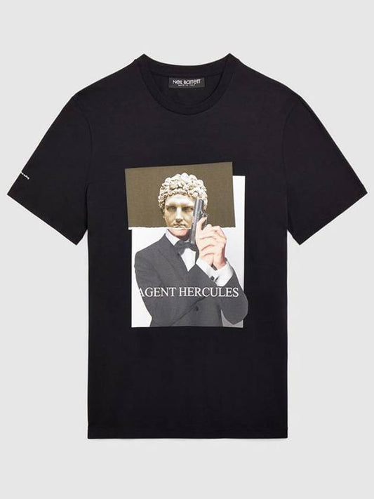 Agent Hercules Short Sleeve T-Shirt Black - NEIL BARRETT - BALAAN 2