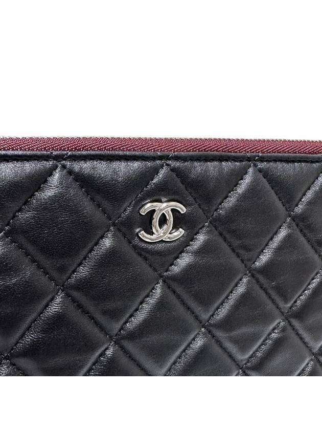 Women s A82552 Lambskin Classic COCO Silver Logo Large Clutch - CHANEL - BALAAN 5