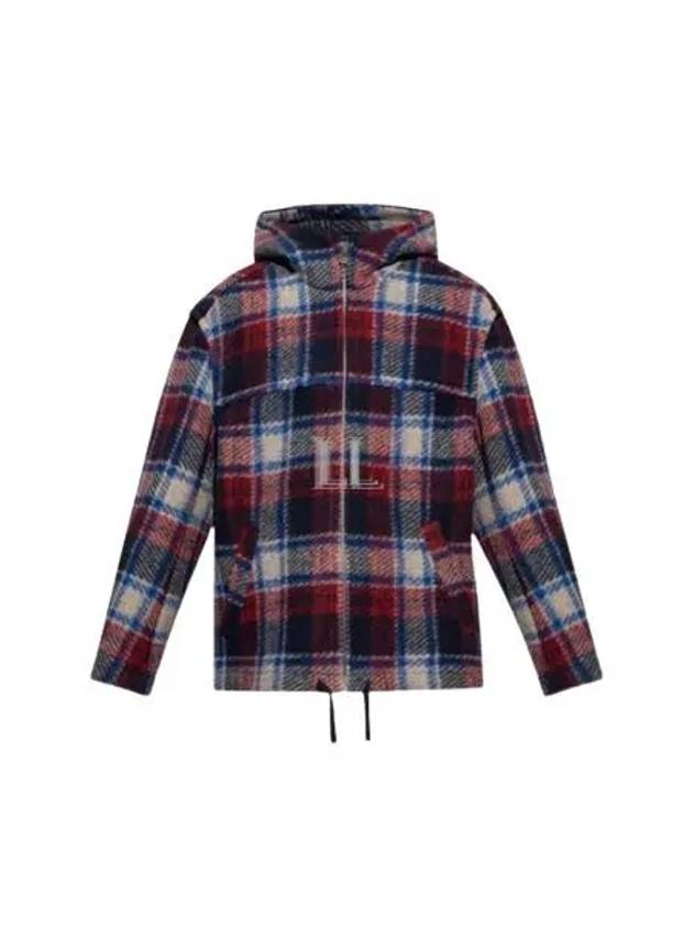 Kurt Check Zip-Up Hoodie Red - ISABEL MARANT - BALAAN 2