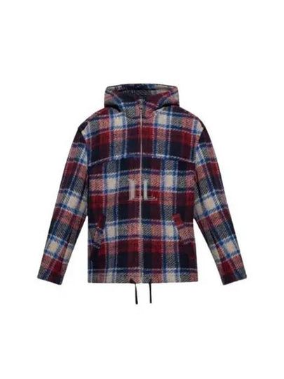 Kurt Check Zip-Up Hoodie Red - ISABEL MARANT - BALAAN 2