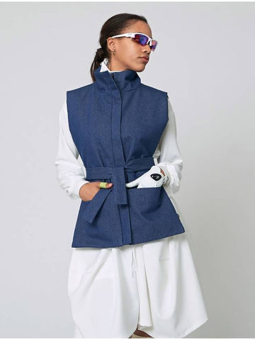 Belted G Vest Indigo Blue - ATHPLATFORM - BALAAN 1