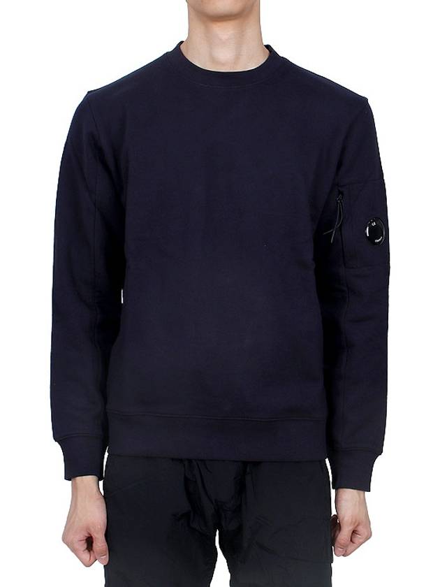 Diagonal Raised Fleece Sweatshirt Navy - CP COMPANY - BALAAN 3