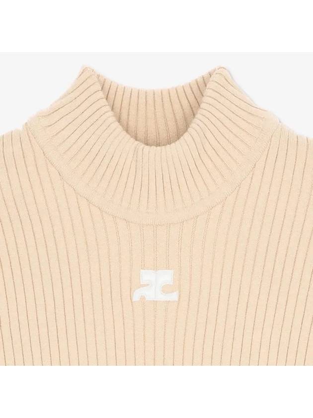 Reedition Knit Short Sleeve Turtle Neck Sand - COURREGES - BALAAN 6