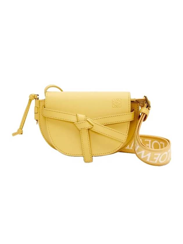 Mini Gate DualSoft Calfskin Cross Bag Dark Yellow - LOEWE - BALAAN 1