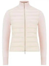 Logo Padded Wool Cardigan Pink - MONCLER - BALAAN 2