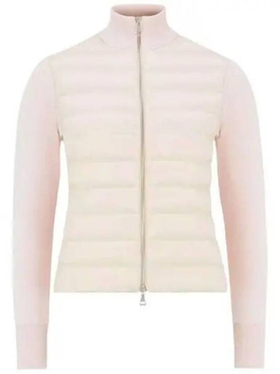 Logo Padded Wool Cardigan Pink - MONCLER - BALAAN 2