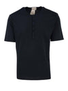 Men's Henry Neck Cotton Short Sleeve T-Shirt Black - TEN C - BALAAN 1