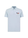 Tennis Logo Patch Polo Shirt Light Blue - MONCLER - BALAAN 1