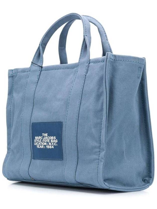 Logo Medium Canvas Tote Bag Blue - MARC JACOBS - BALAAN 4