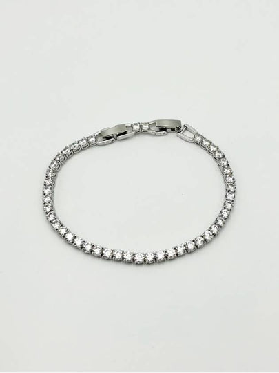 Tennis Rhodium Bracelet Silver - SWAROVSKI - BALAAN 2