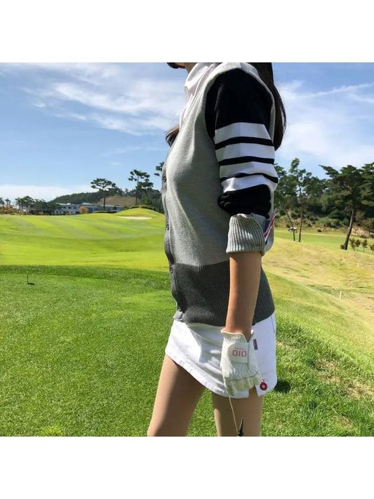 Color combination gray golf fashion luxury knit cardigan rounding look - LOLOALLOY - BALAAN 2