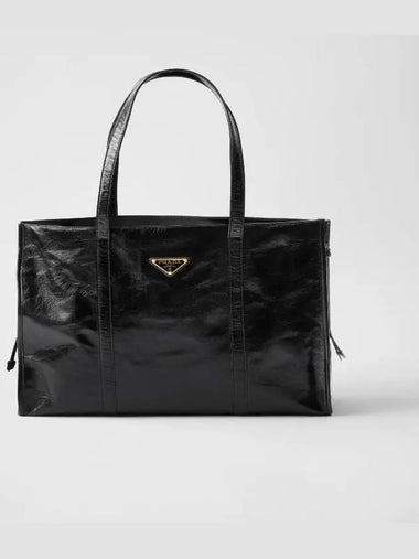 Large Leather Tote Bag Black - PRADA - BALAAN 1