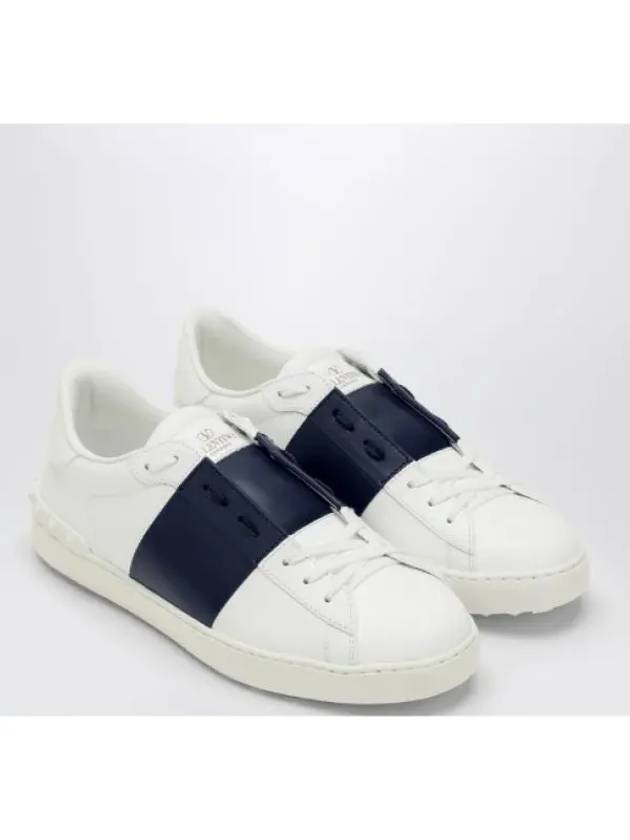 Calfskin Open Low Top Sneakers White Marine - VALENTINO - BALAAN 2