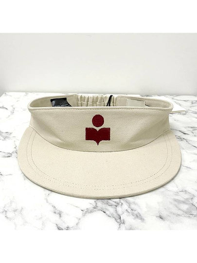 TYRY Logo Visor Cap Hat Ecru Red CQ004XHA A3C01J ECRD - ISABEL MARANT - BALAAN 2