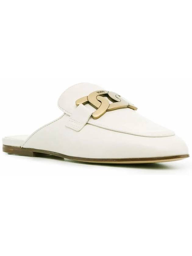 Metal Chain Leather Mules White - TOD'S - BALAAN 4