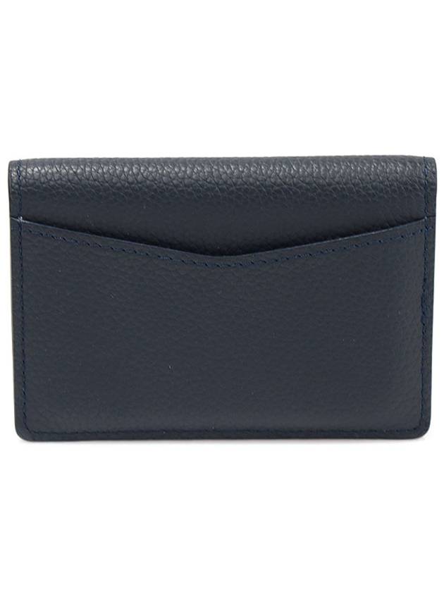 M69979 Ink Blue Grain Calfskin LV Aerogram Pocket Organizer Card Holder - SAINT LAURENT - BALAAN 3