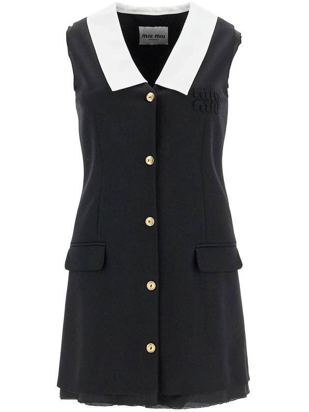 sleeveless mini wool dress - MIU MIU - BALAAN 1