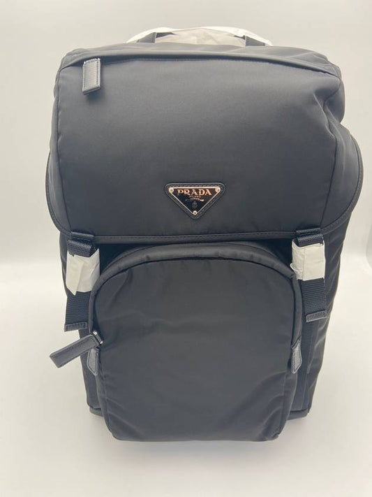 Re-Nylon Saffiano Leather Backpack Black - PRADA - BALAAN 2