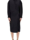 Straight Collar Twisted Midi Dress Navy - LEMAIRE - BALAAN 2