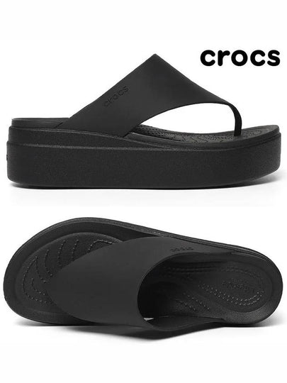 Brooklyn Wedge Flip Flops Black - CROCS - BALAAN 2