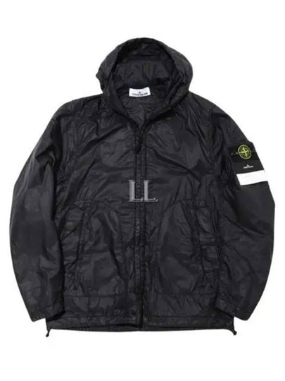 Garment Dyed Micro Yarn Hooded Jacket Black - STONE ISLAND - BALAAN 2