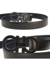 Reversible Gancini Leather Belt Black Navy - SALVATORE FERRAGAMO - BALAAN 5