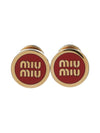 Enameled Metal Earrings Red - MIU MIU - BALAAN 10