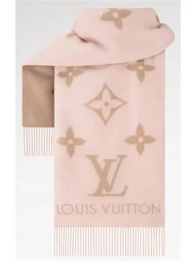 Reykjavik Monogram Cashmere Scarf Beige Rose - LOUIS VUITTON - BALAAN 3