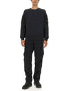 Garment Dyed Double Pocket Brushed Cotton Fleece Sweatshirt Black - STONE ISLAND - BALAAN 3