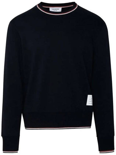 Logo Tab RWB Stripe Trimming Knit Top Navy - THOM BROWNE - BALAAN 2