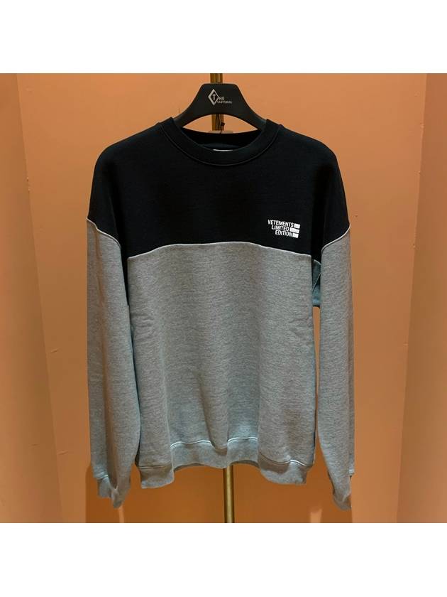 Color Block Crew Neck Sweatshirt Black Grey - VETEMENTS - BALAAN 2