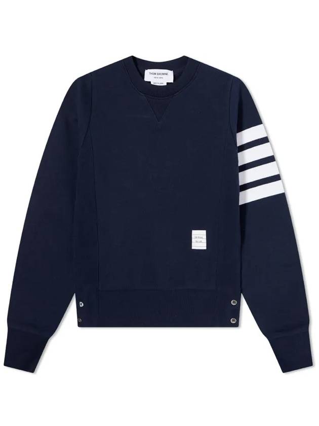 Engineered 4 Bar Stripe Loopback Jersey Knit Crewneck Sweatshirt Navy - THOM BROWNE - BALAAN 2