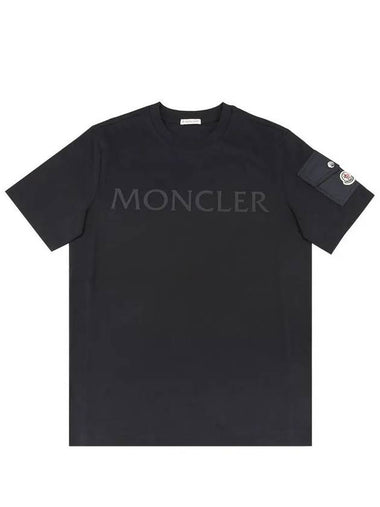 8C00023 8390T 778 Laminate Logo Patch Short Sleeve T Shirt Navy - MONCLER - BALAAN 1