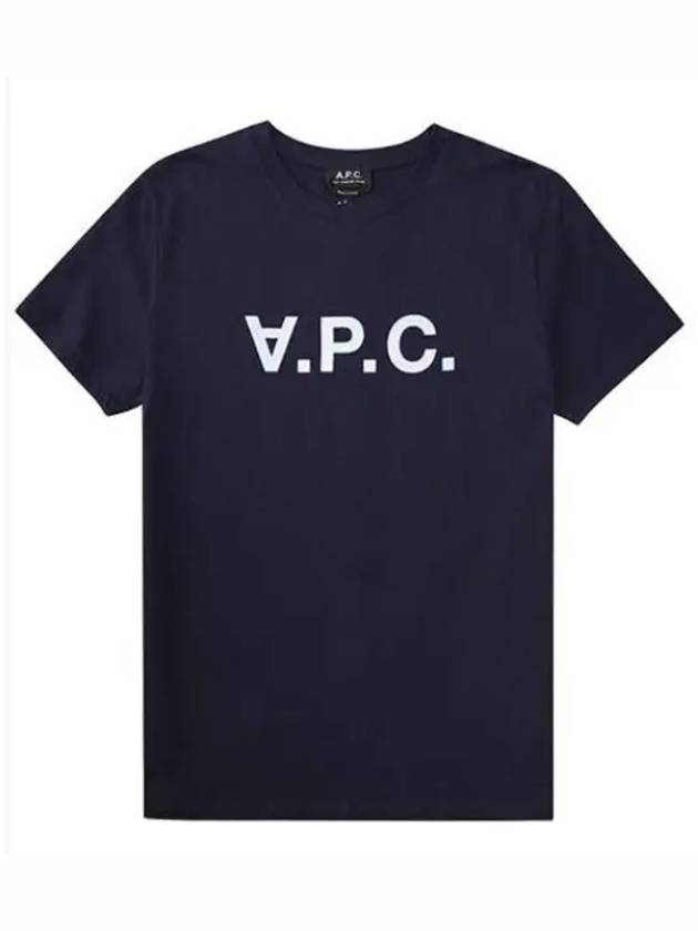 VPC Logo Organic Cotton Short Sleeve T-Shirt Navy - A.P.C. - BALAAN 2