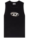 M Onerva Logo Plaque Cut Out Sleeveless Black - DIESEL - BALAAN 9