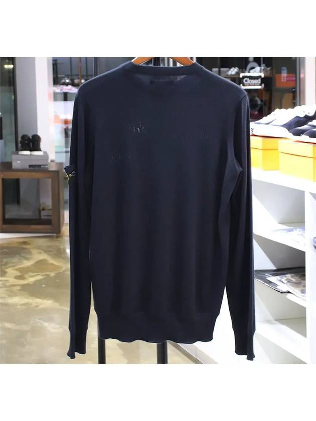 Light Wool Crewneck Knit Top Navy - STONE ISLAND - BALAAN 4